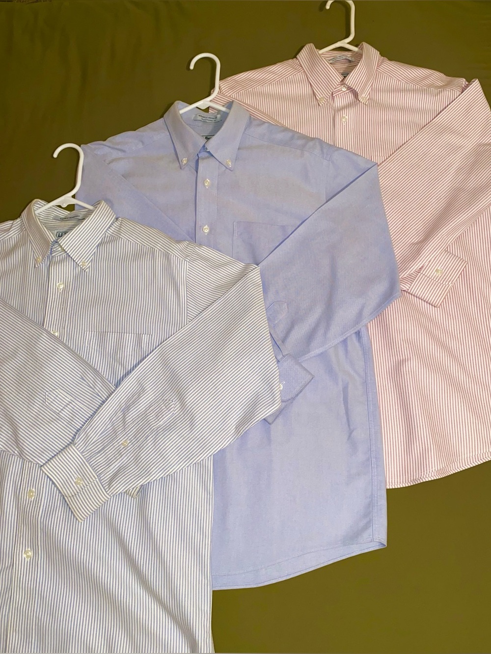 LL Bean Sale!! 3 For $20. Men’s Oxford Shirts - Blue, Blue Stripe, Pink Stripe.